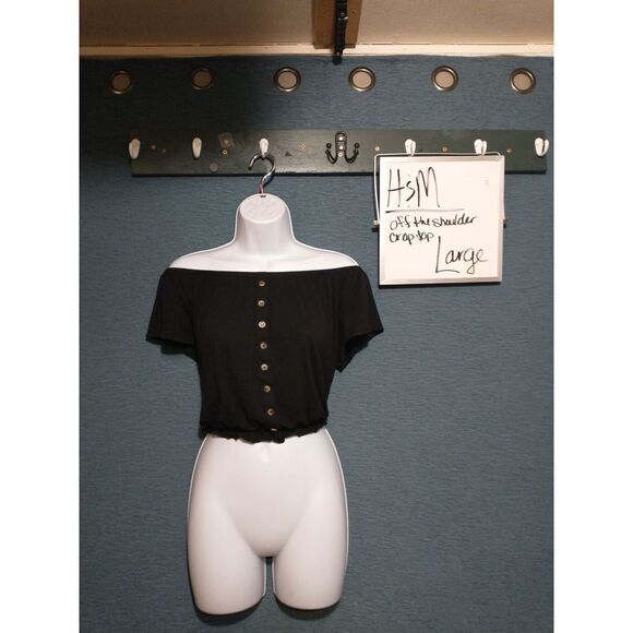 H&M cropped off the shoulder top size large - Picture 1 of 2